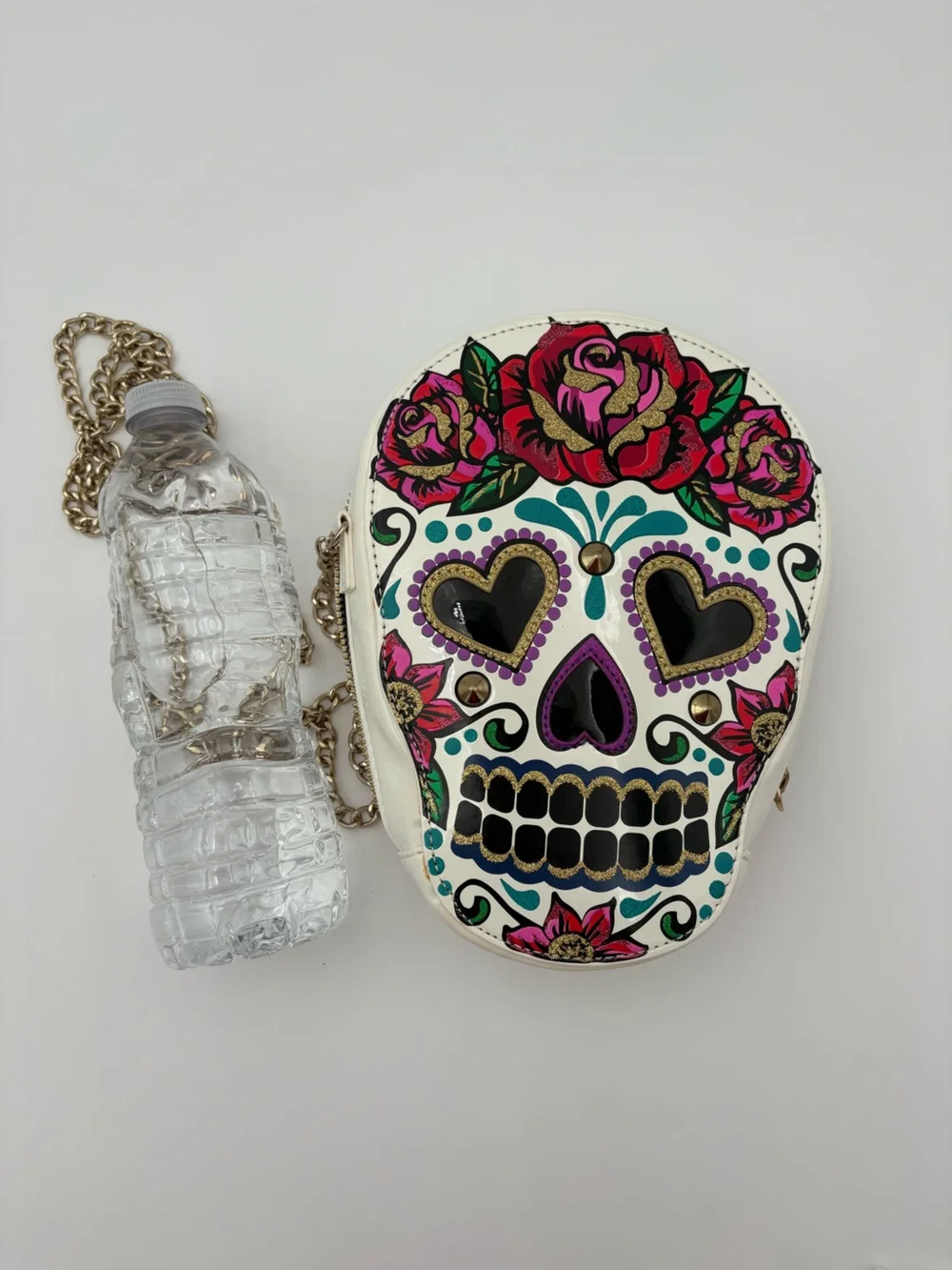 💀🌹 Betsey Johnson “Head Case” Sugar Skull Day of the Dead Crossbody